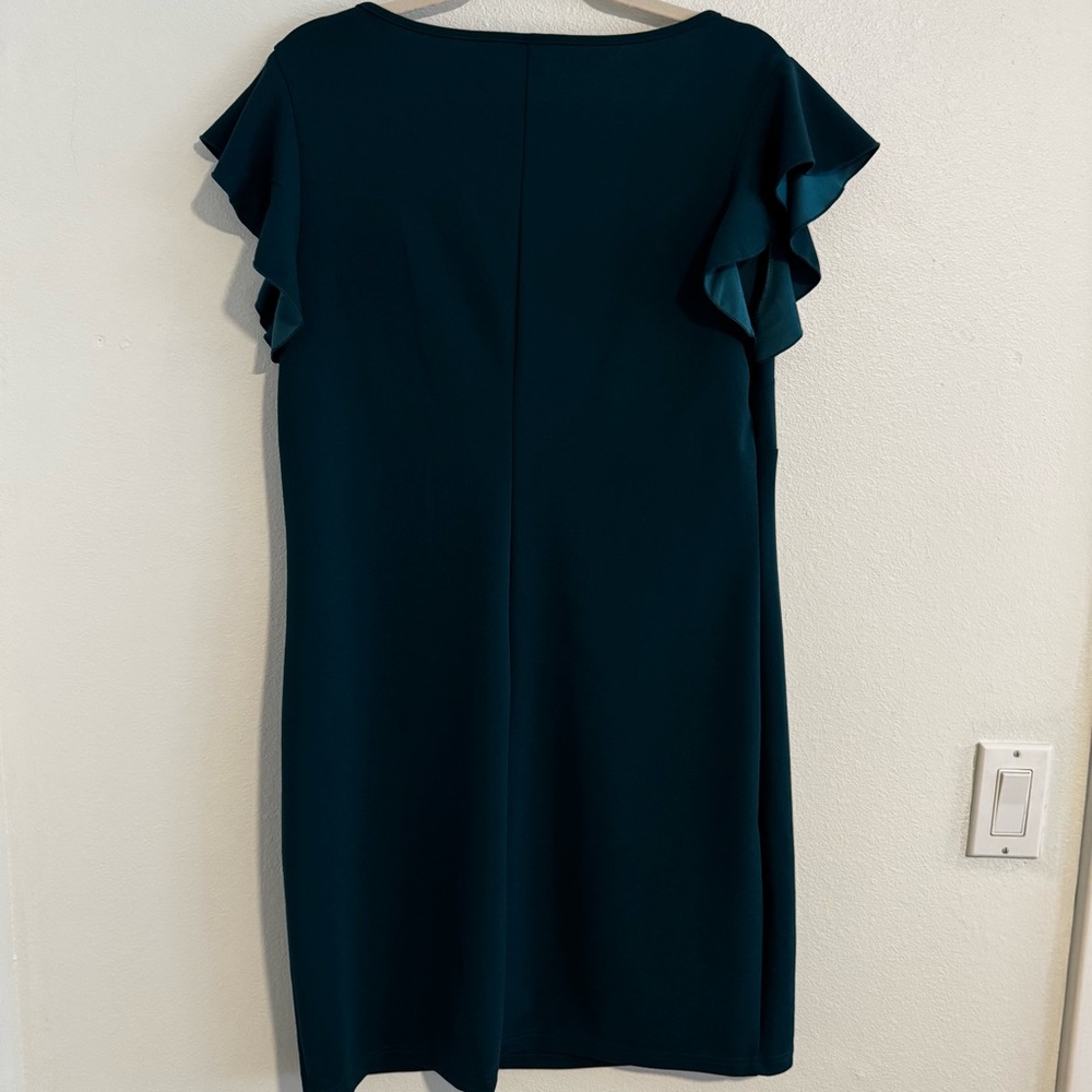 SHEIN Teal Green Ruffled Midi Dress Size 1X Never Worn NWOT - Picture 6 of 8